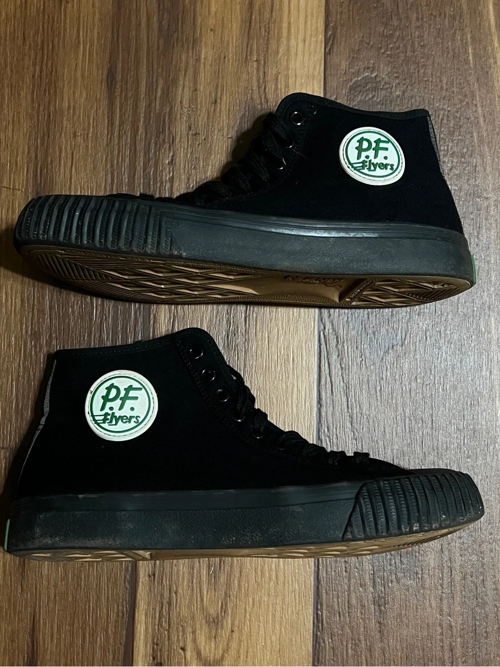 Pf Flyers The Sandlot Center Hi Shoes Size 8 Black Canvas Lace-Up Sneakers